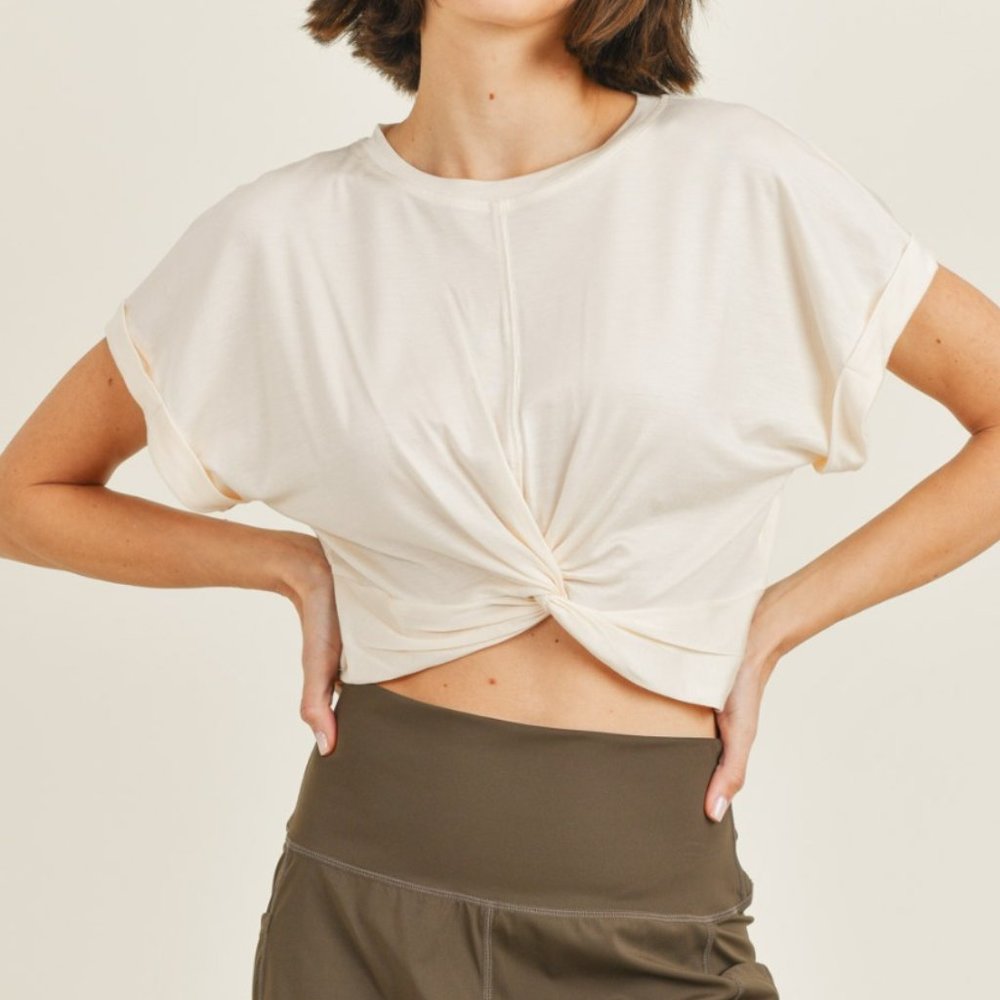 Twisted Front Cream Colored Tee